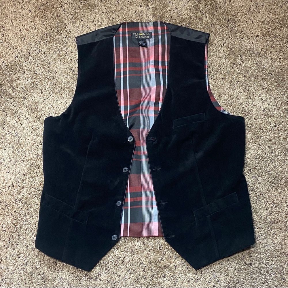 Velour vest black